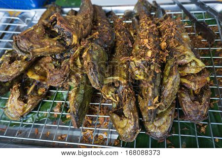 Local Thai Grilled Fish Grilled fish on the grill of Thailand street food