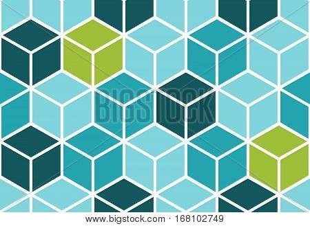 Abstract seamless cube pattern. Geometric vector background. Optical illusion.
