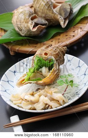 tsubu gai sashimi, japanese whelk sashimi