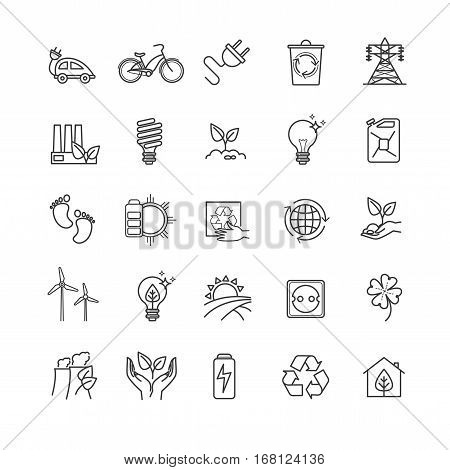 Thin line icons - ecology, green technology, organic for your design