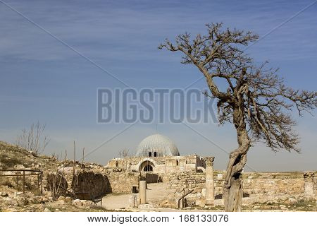 The ruins of the ancient citadel in Amman, Jordan