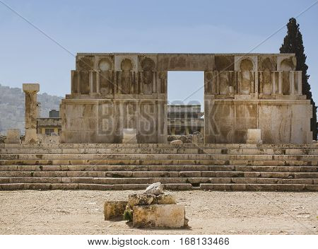The ruins of the ancient citadel in Amman, Jordan