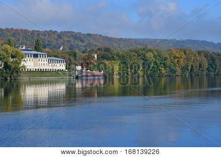 Meulan France - october 22 2016 : the Seine riverside