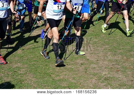 Verneuil sur Seine France - october 22 2016 : the second Championship of nordic walking of France