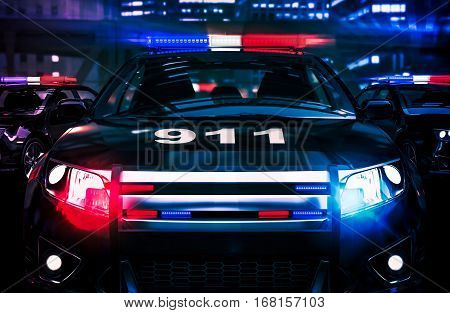 Police Night Shift Intervention Conceptual 3D Rendered Illustration.
