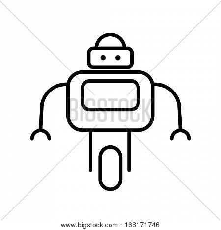 Symbol of Personal Droid Thin line Icon of Future Technology. Stroke Pictogram Graphic for Web Design. Quality Outline Concept. Premium Mono Linear Beautiful Plain Laconic Logo. Vector Symbol
