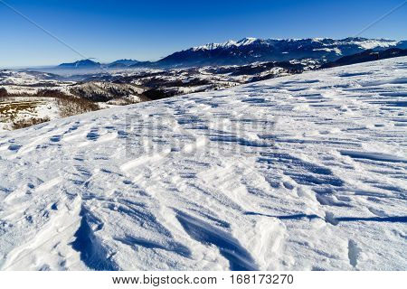 Beautiful Winter Landscape With Bucegi