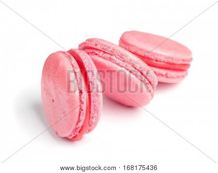 Tasty macaroons isolated on white background