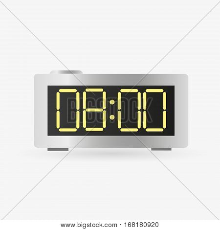 Simple Modern Digital Alarm Clock Object Eps10