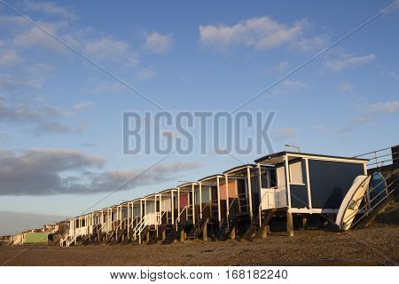 Beach Huts at Thorpe Bay near Southend-on-Sea Essex England