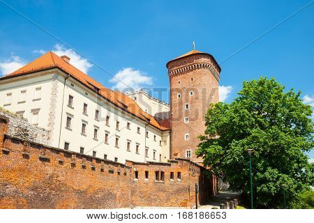 Senator's tower at Royal Wawel Castle as a part of most important historical complex in Krakow Poland