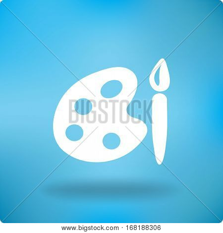 Paint brush with palette icon. Vector illustration