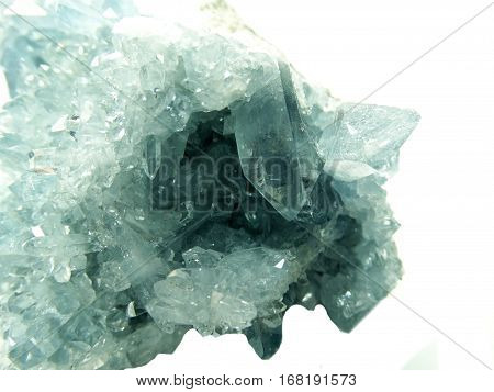 celestite semigem geode crystals geological mineral isolated
