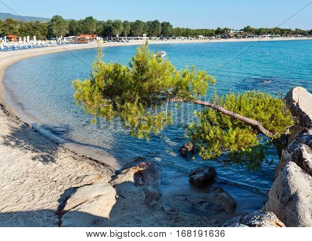 Summer Morning Platanitsi Beach, Sithonia, Greece.