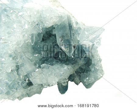 celestite semigem geode crystals geological mineral isolated
