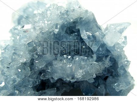 celestite semigem geode crystals geological mineral isolated