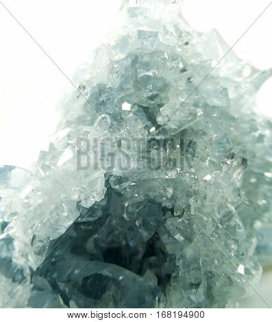celestite semigem geode crystals geological mineral isolated