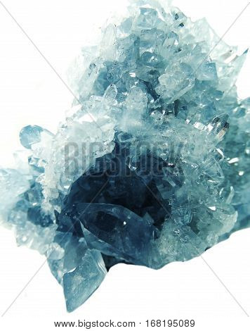 celestite semigem geode crystals geological mineral isolated