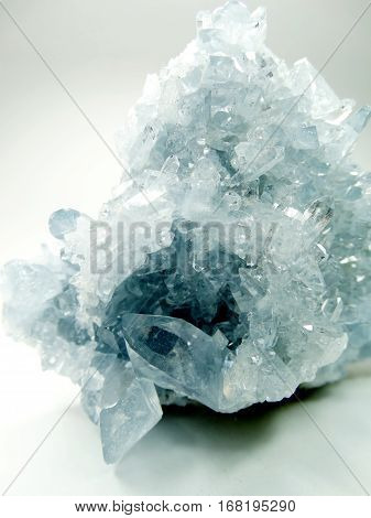 celestite semigem geode crystals geological mineral isolated