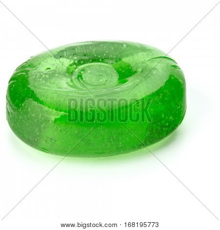 One fruit hard sugar candy,  boiled sweet or sugar plum isolated on white background cutout.