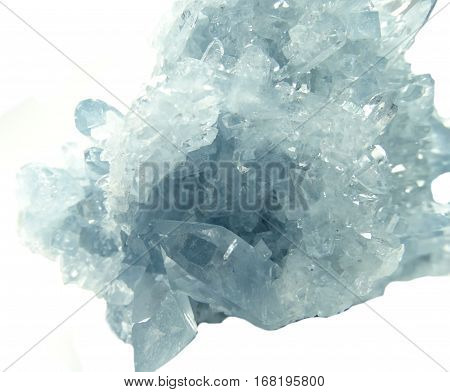 celestite semigem geode crystals geological mineral isolated
