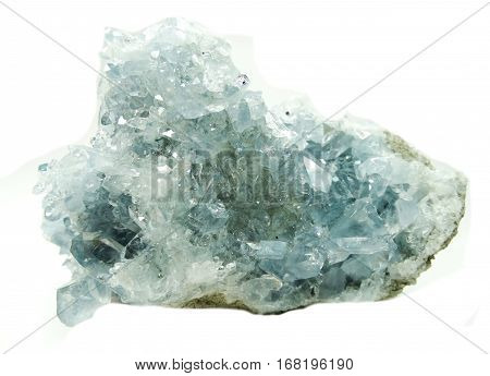 celestite semigem geode crystals geological mineral isolated