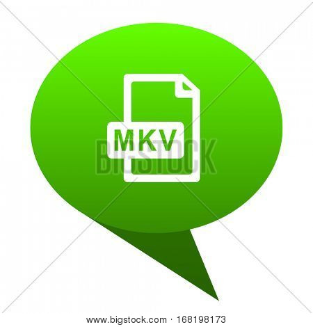 mkv file green bubble web icon. 