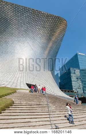 MEXICO CITY,MEXICO - DECEMBER 25,2016 : The modern Soumaya museum of art in Mexico City