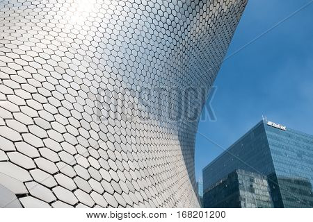 MEXICO CITY,MEXICO - DECEMBER 25,2016 : The modern Soumaya museum of art in Mexico City
