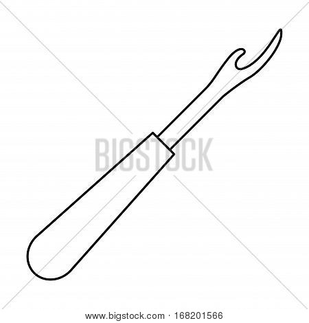 monochrome contour seam ripper tool vector illustration