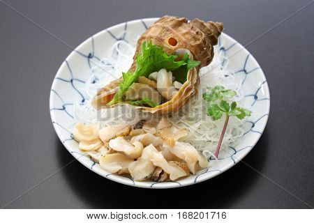 tsubu gai sashimi, japanese whelk sashimi