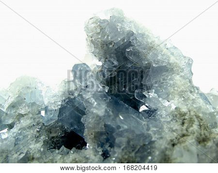 celestite semigem geode crystals geological mineral isolated