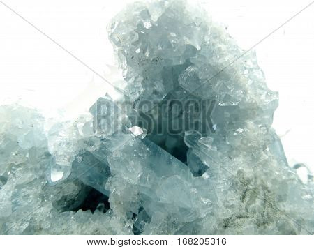 celestite semigem geode crystals geological mineral isolated
