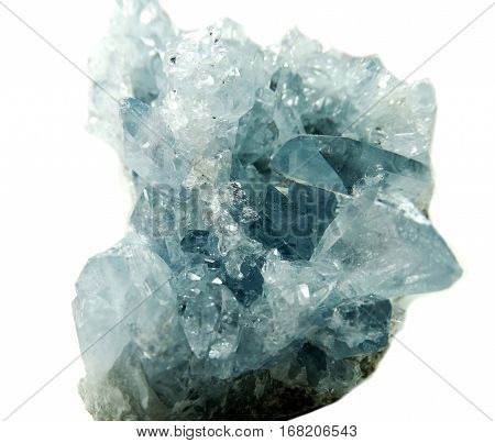celestite semigem geode crystals geological mineral isolated