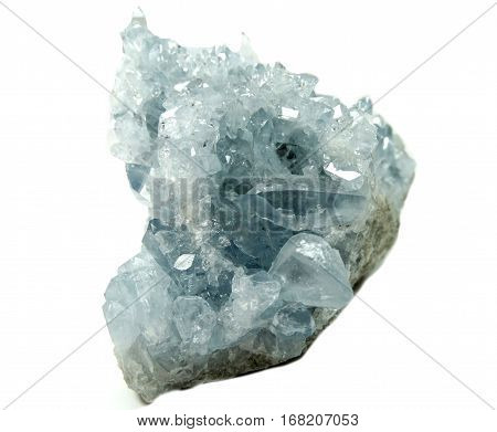 celestite semigem geode crystals geological mineral isolated