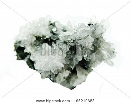 natural quartz semigem geode crystals geological mineral isolated