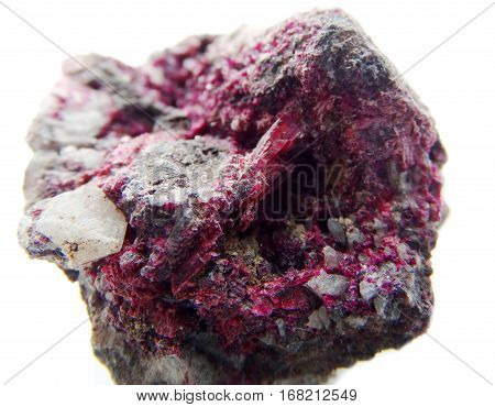 erythrite semigem geode crystals geological mineral isolated