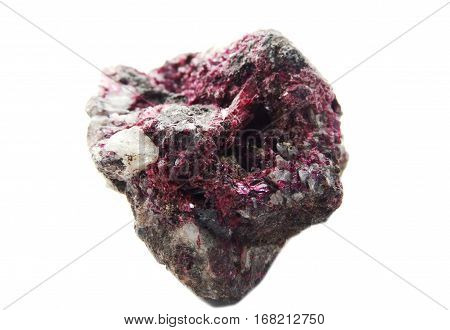 erythrite semigem geode crystals geological mineral isolated