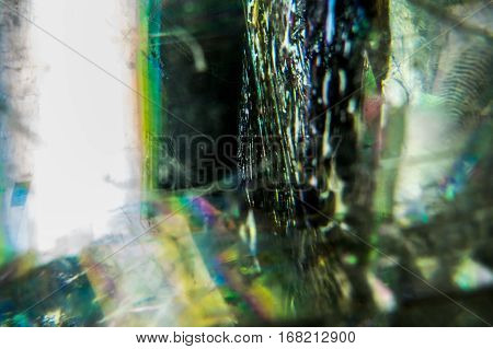 A macro inside an top of a beautiful Optical Calcite precious gem.
