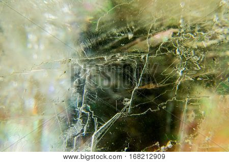 A macro inside an top of a beautiful Optical Calcite precious gem.