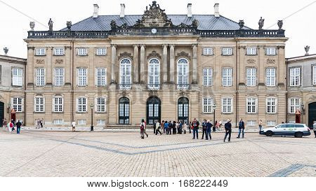 Tourists Near Christian Viii Palace In Amalienborg