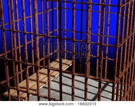 Metall-Käfig, 3D-Konzept Gefängnis 01-Hintergrund