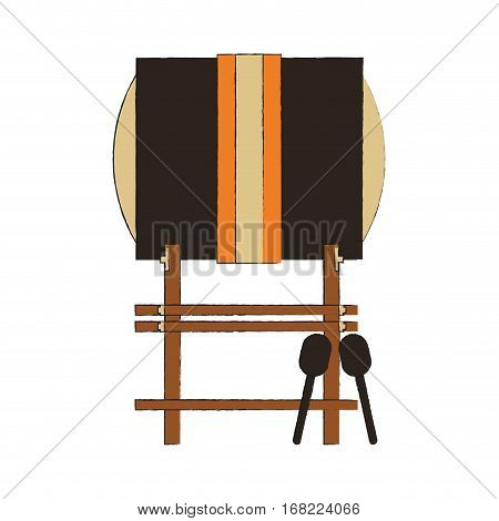 buk drum instrument icon over white background. vector illustration