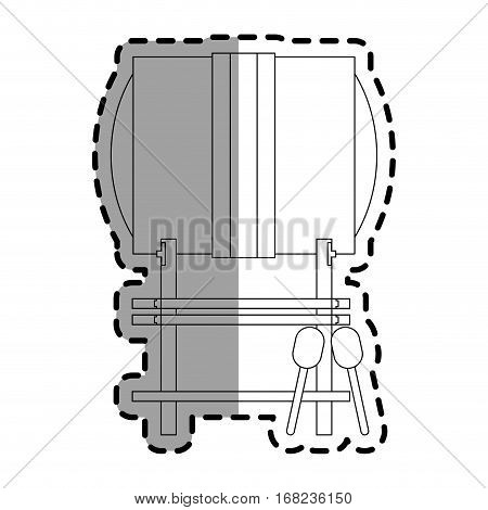 buk drum instrument icon over white background. vector illustration