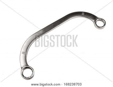 Wrench curved to repair isolated on white background