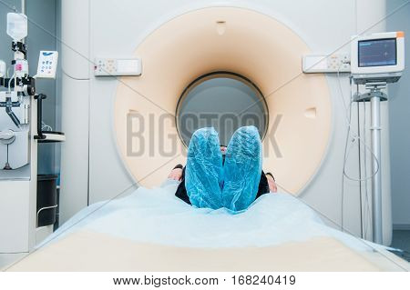 Computed Tomography Or Computed Axial Tomography Scan Machine In Hospital Room