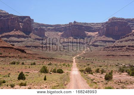 Road in Canyonlands National Park (Shafer Trail road), Moab Utah USA