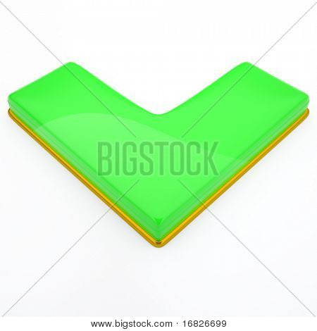 tak zielony symbol na biały backrgound