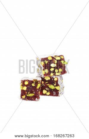 Turkish delight isolated on a white background