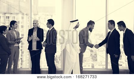 Business Partners Introductionary Handshake Bow